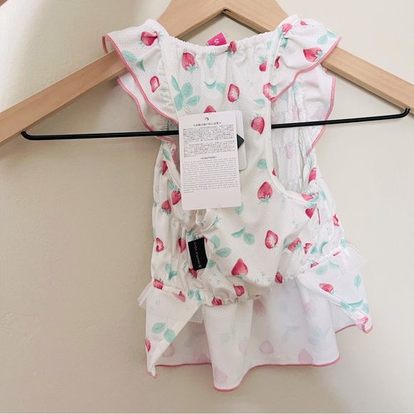 🌸 NEW - Small Strawberry Ruffle Dress from Japan - Picture 5 of 8